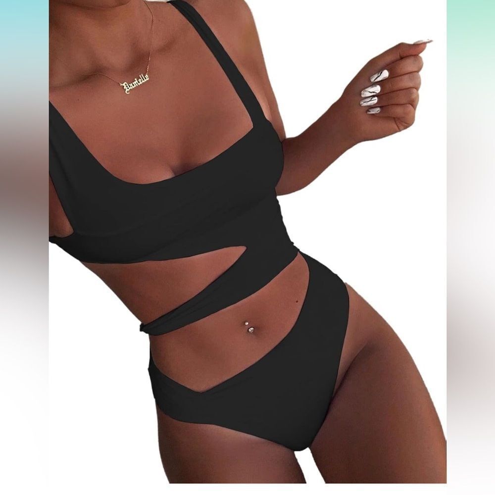 Black one piece swimsuit #3